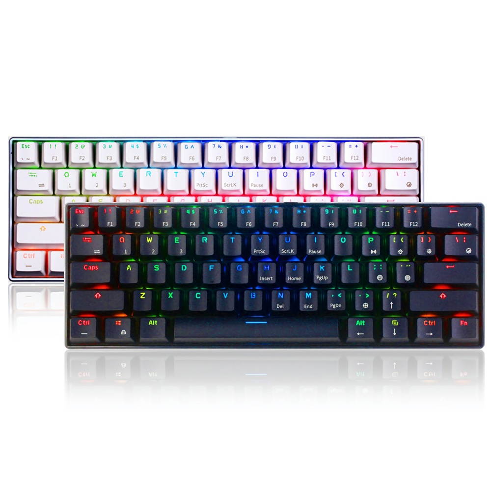 Royal Kludge RK61 61 Keys Mechanical Gaming Keyboard bluetooth Wired Dual Mode RGB Keyboard Black/Brown Switch
