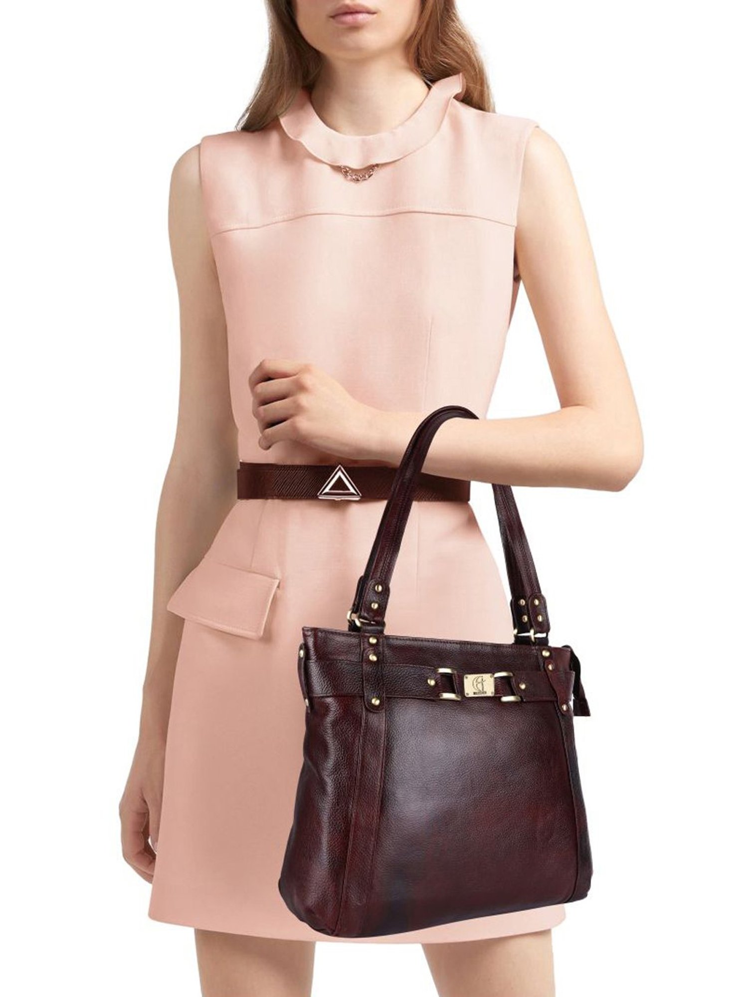 HiLEDER Brown Solid Medium Shoulder Bag