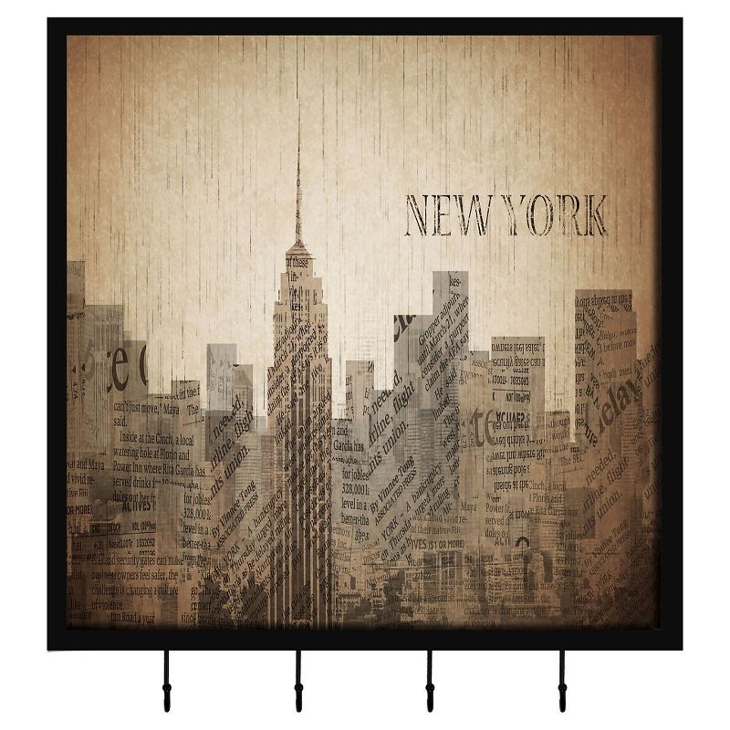 15.25" x 15.25" New York Cityscape Single Picture Frame Black - PTM Images