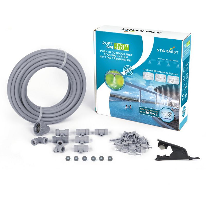 Push - In Mist Cooling Kit, 3/8", 20Ft - Gray - Sunneday