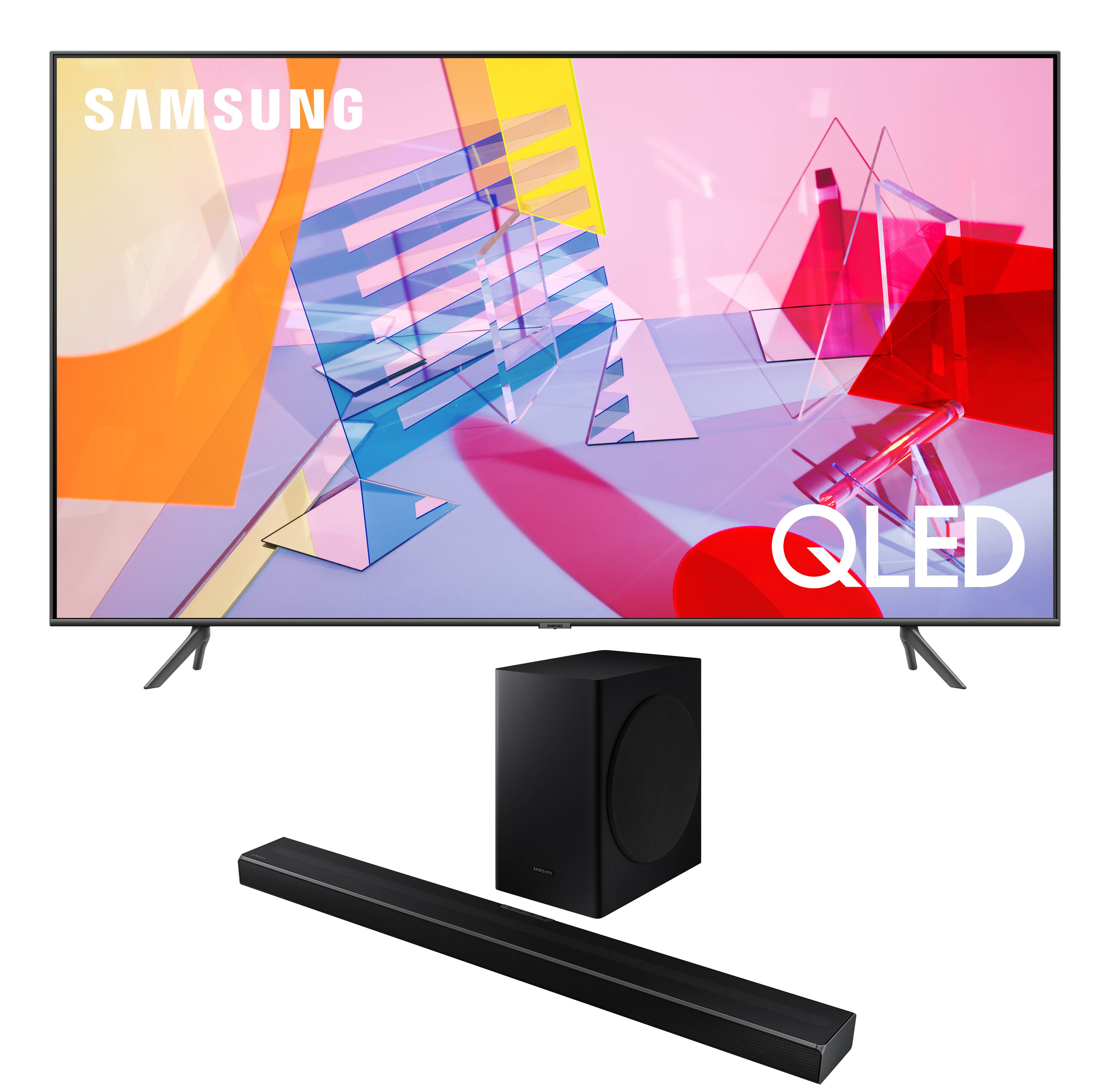 Samsung QN50Q60TA 50" UHD QLED TV w/ a Samsung HW-Q60T Wireless Soundbar and Subwoofer Bundle (2020)
