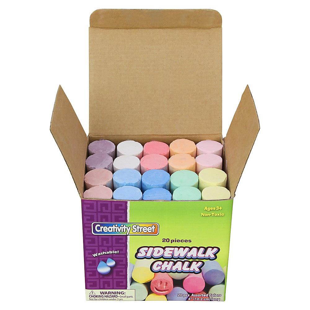 Chenille Kraft Sidewalk Chalk Washable/Nontoxic 20 Pc 4"x1" Assorted 1700