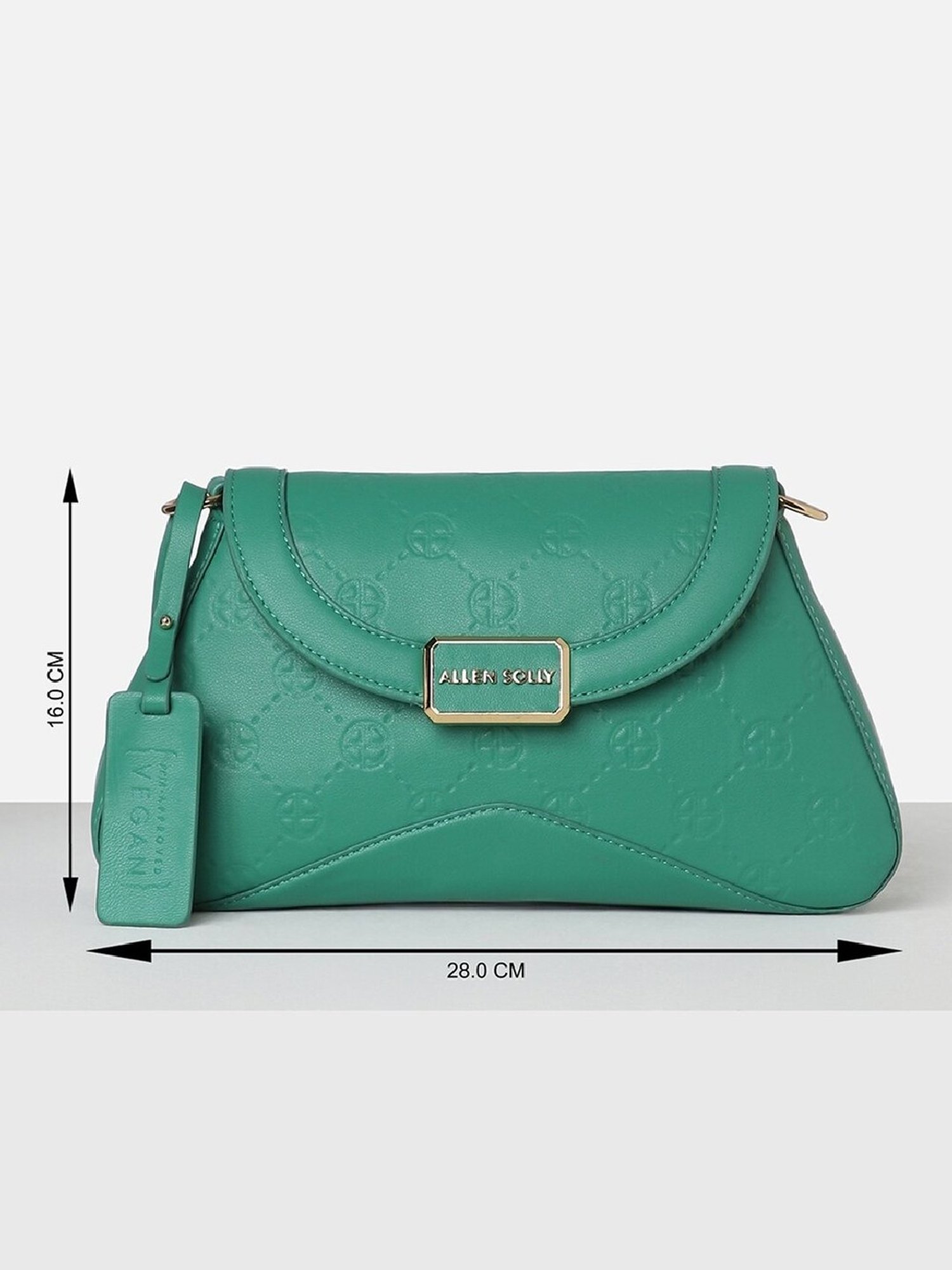 Allen Solly Green Textured Sling Handbag