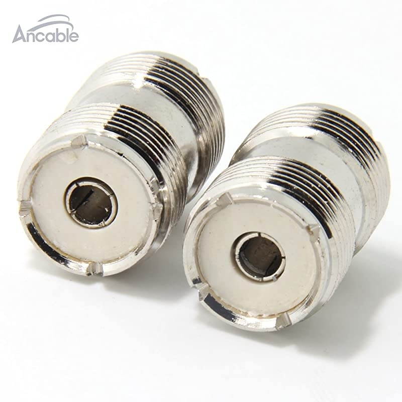 2Pack SO239 PL259 UHF Female to Female Coax Cable Barrel Adapter Connector PL259 Coupler Plug for CB HAM Radio Antenna SWR Meter