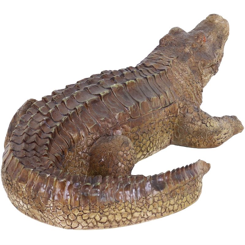 Sunnydaze 23.5" Addison the Adventurous Alligator Realistic Polystone Garden Statue Decor for Indoor or Outdoor Use