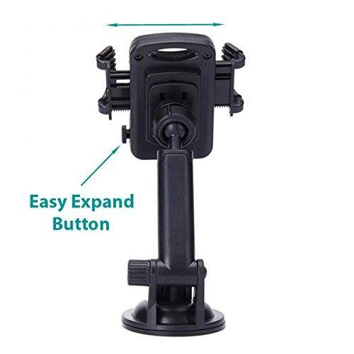 Premium Car Mount Holder Dash Windshield Cradle Window Rotating Dock Strong Grip Suction Cup for Verizon HTC One Max - Verizon HTC One Mini 2 - Verizon HTC One Remix - Verizon Kyocera Brigadier