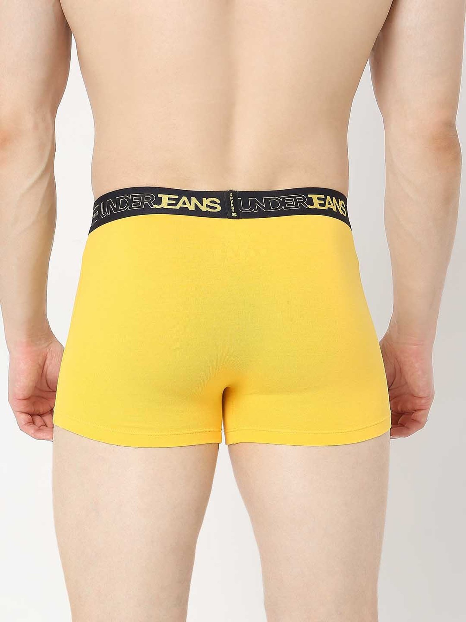 UnderJeans by Spykar Yellow Regular Fit Trunks