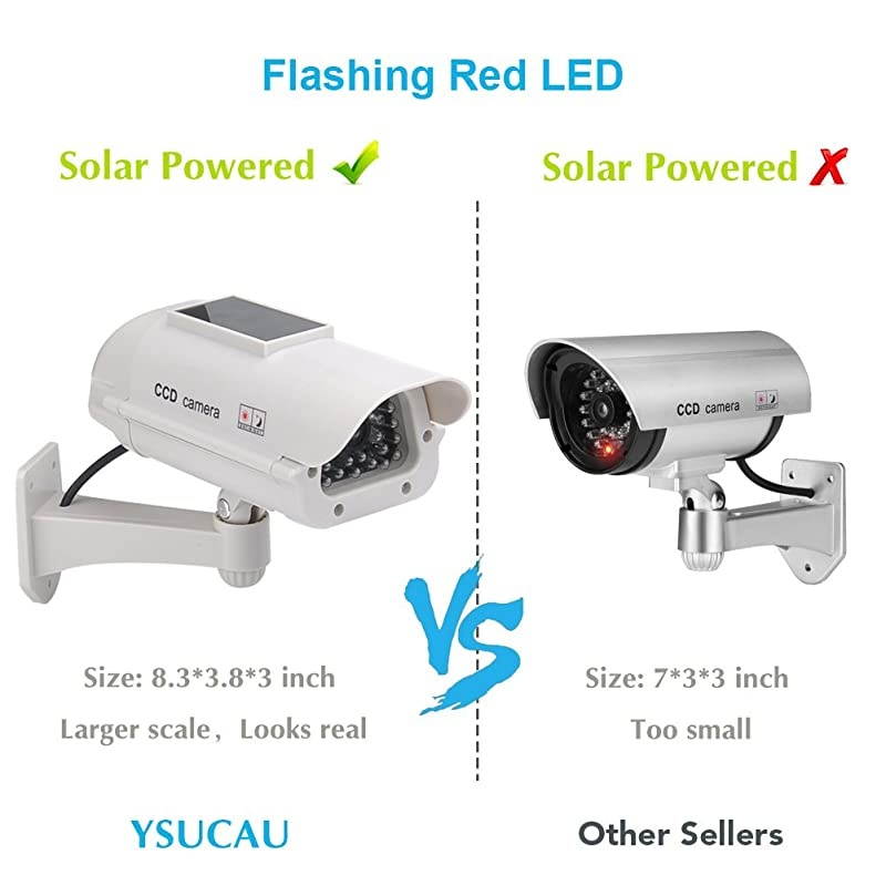 Solar Powered CCTV Security Fake Dummy Camera with Flashing Led Outdoor/Indoor Use for Homes & Business