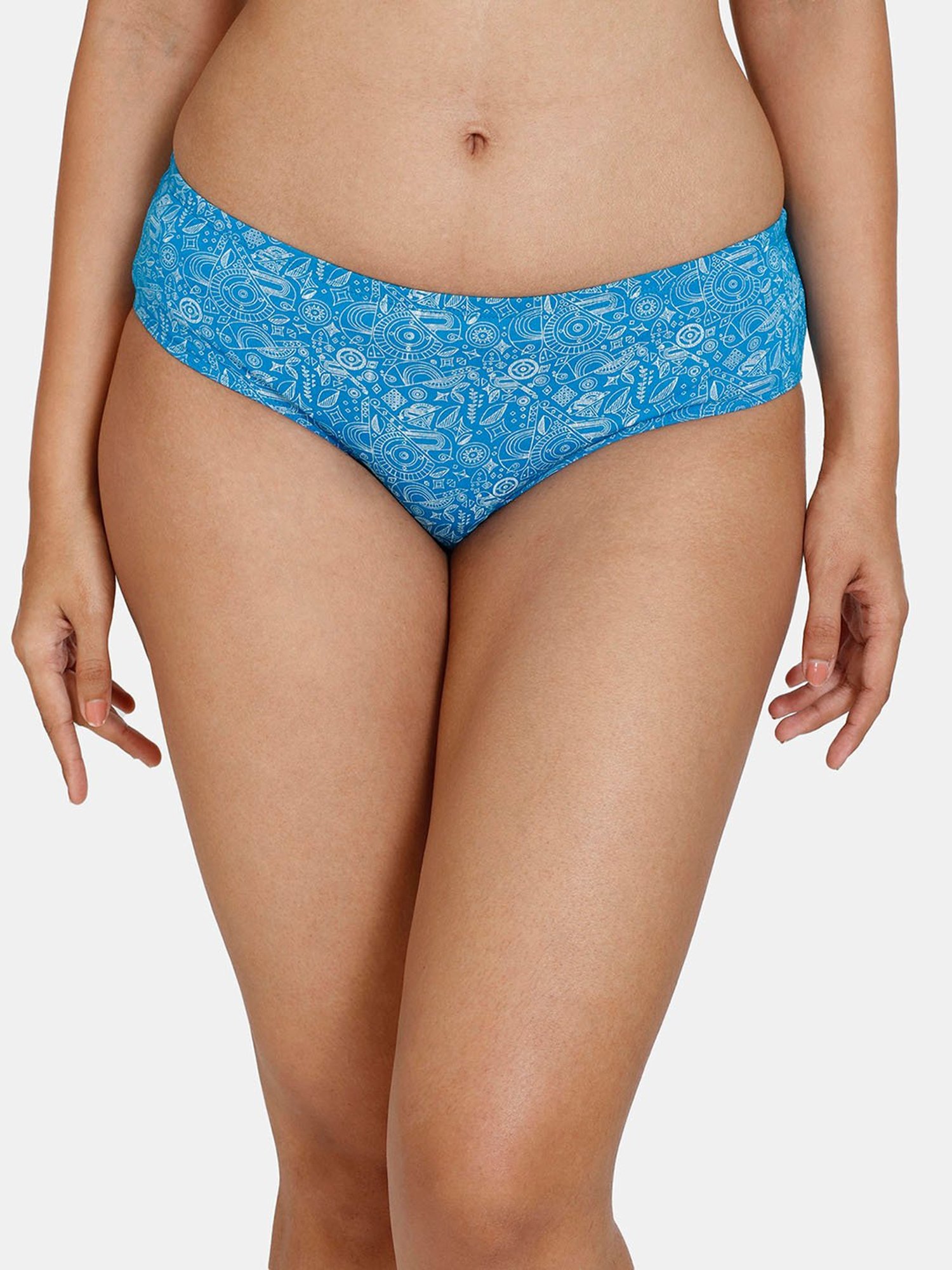 Zivame Blue Printed Hipster Panty