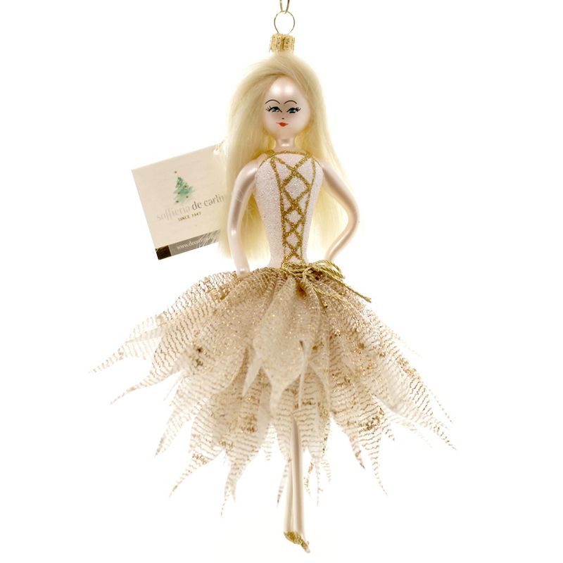 Italian Ornaments Lady In Gold Dress Ornament Itailin  -  Tree Ornaments