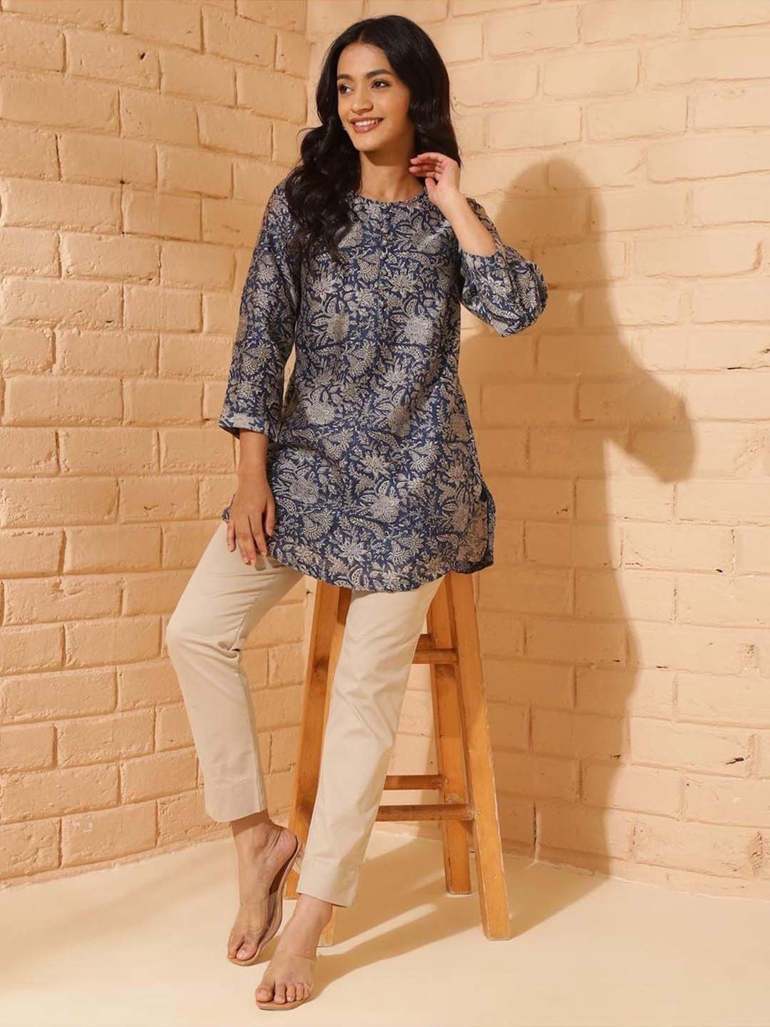 Fabindia Blue Printed Tunic