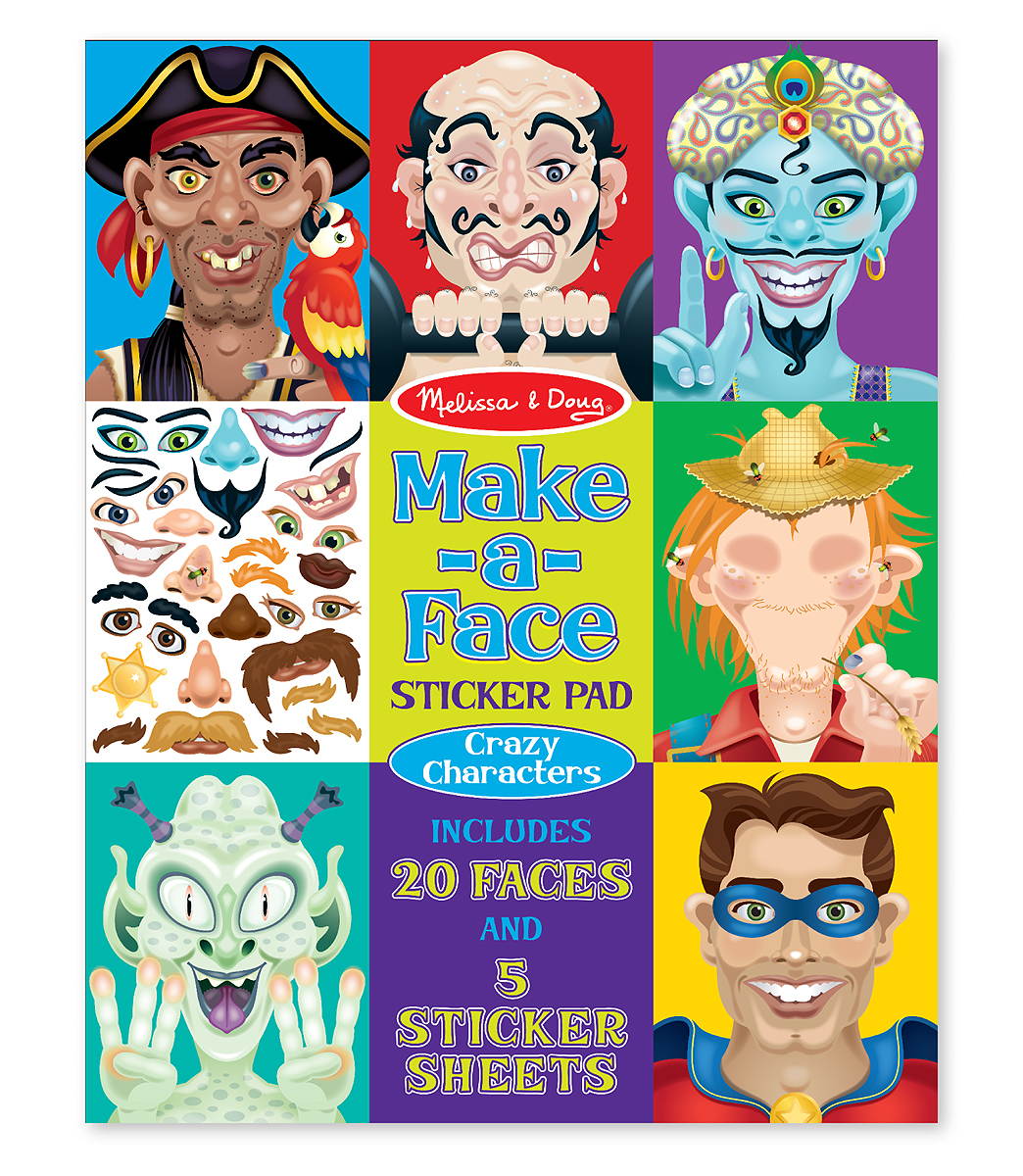 Melissa and Doug 4237 Make-a-Face Crazy Characters Sticker Pad