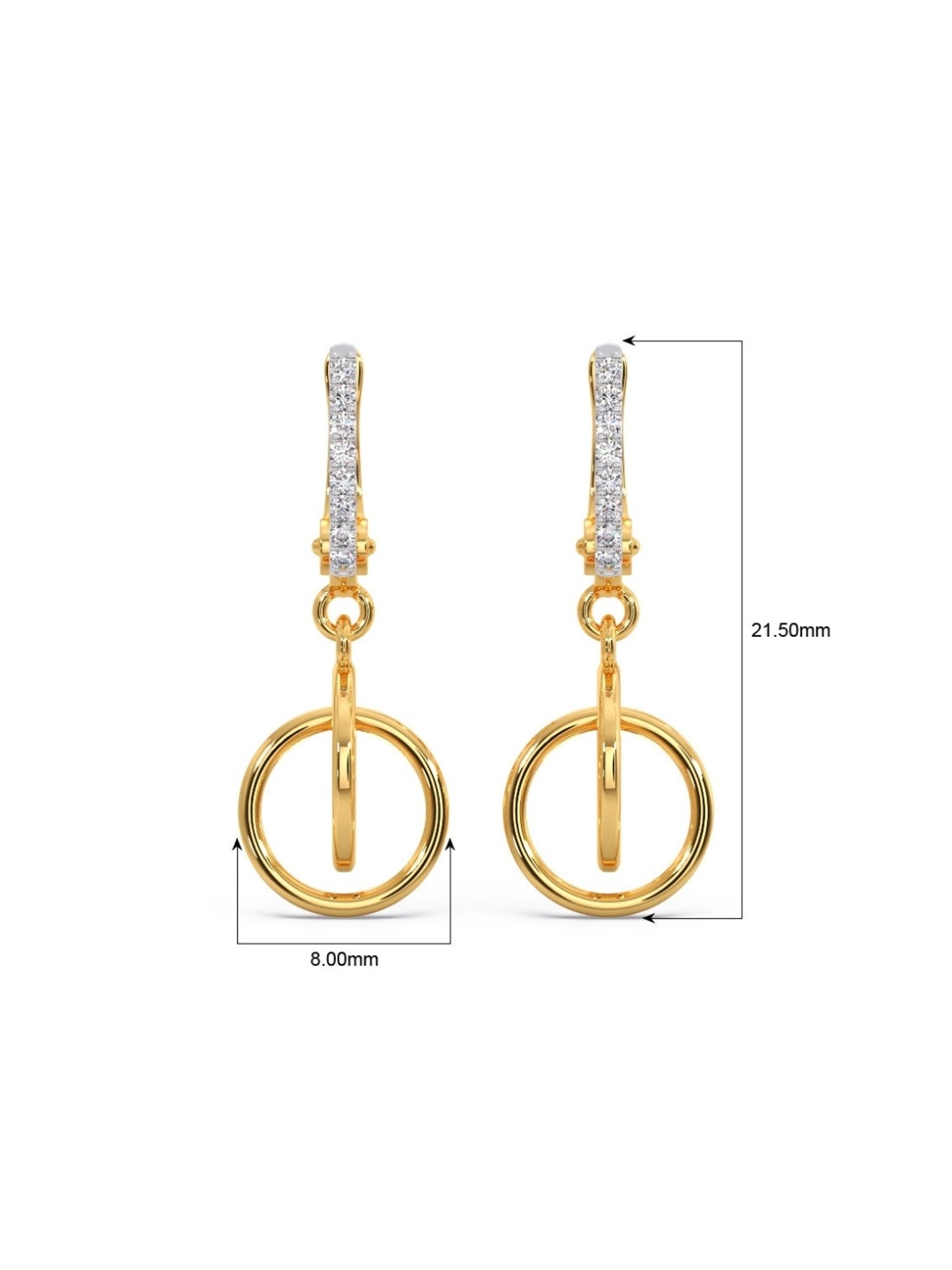 P.C. Chandra Jewellers 18 kt Gold & Diamond Earrings