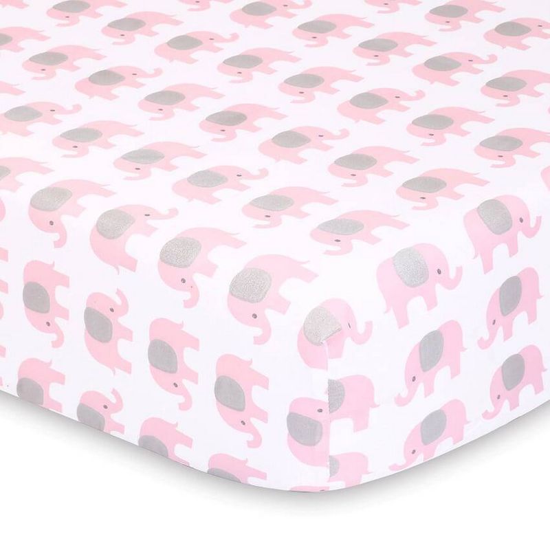 The Peanutshell Sheets Pink Elephants/Pink Hearts 2pk