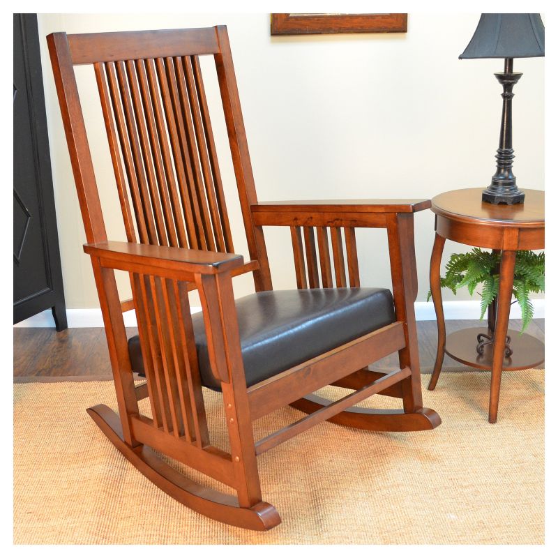 Wooden Rocking Chair Brown - Benzara