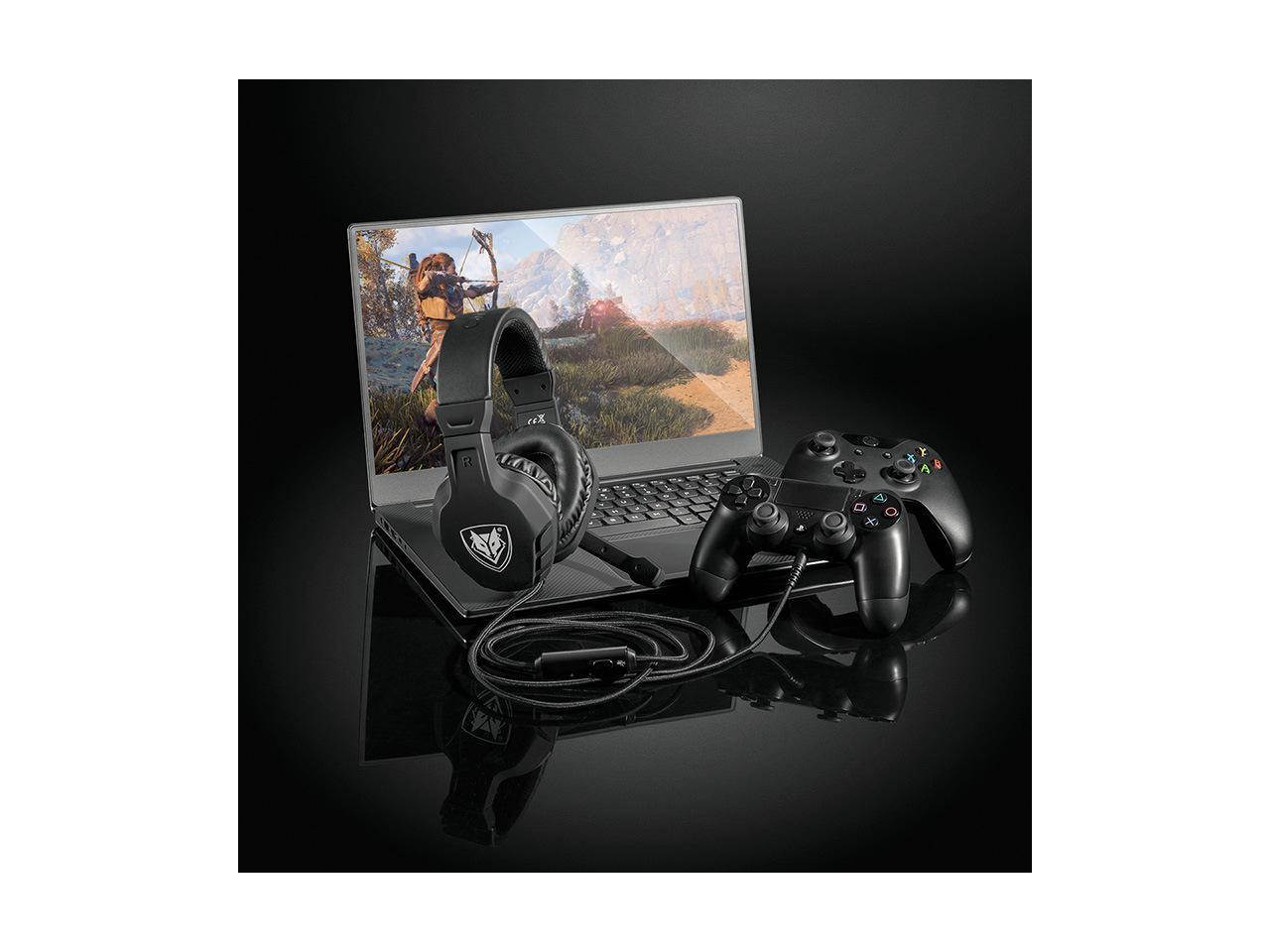 Gaming Headset for PS4, Xbox One/Xbox One S Controller, Nintendo Switch, Heavy Bass Headphones with Mic, Volume Control for Mobile Phone, iPad, PC, MAC, Laptop Computer