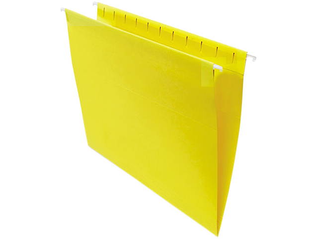 UNIVERSAL Hanging File Folders 1/5 Tab 11 Point Stock Letter Yellow 25/Box 14119