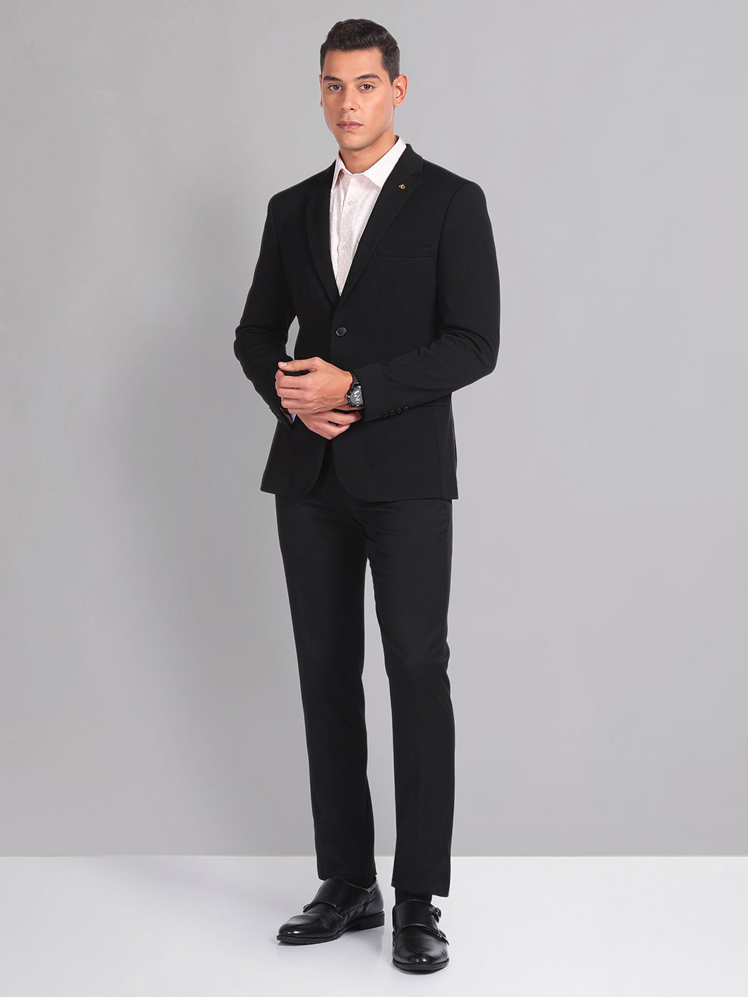 AD by Arvind Black Slim Fit Blazer