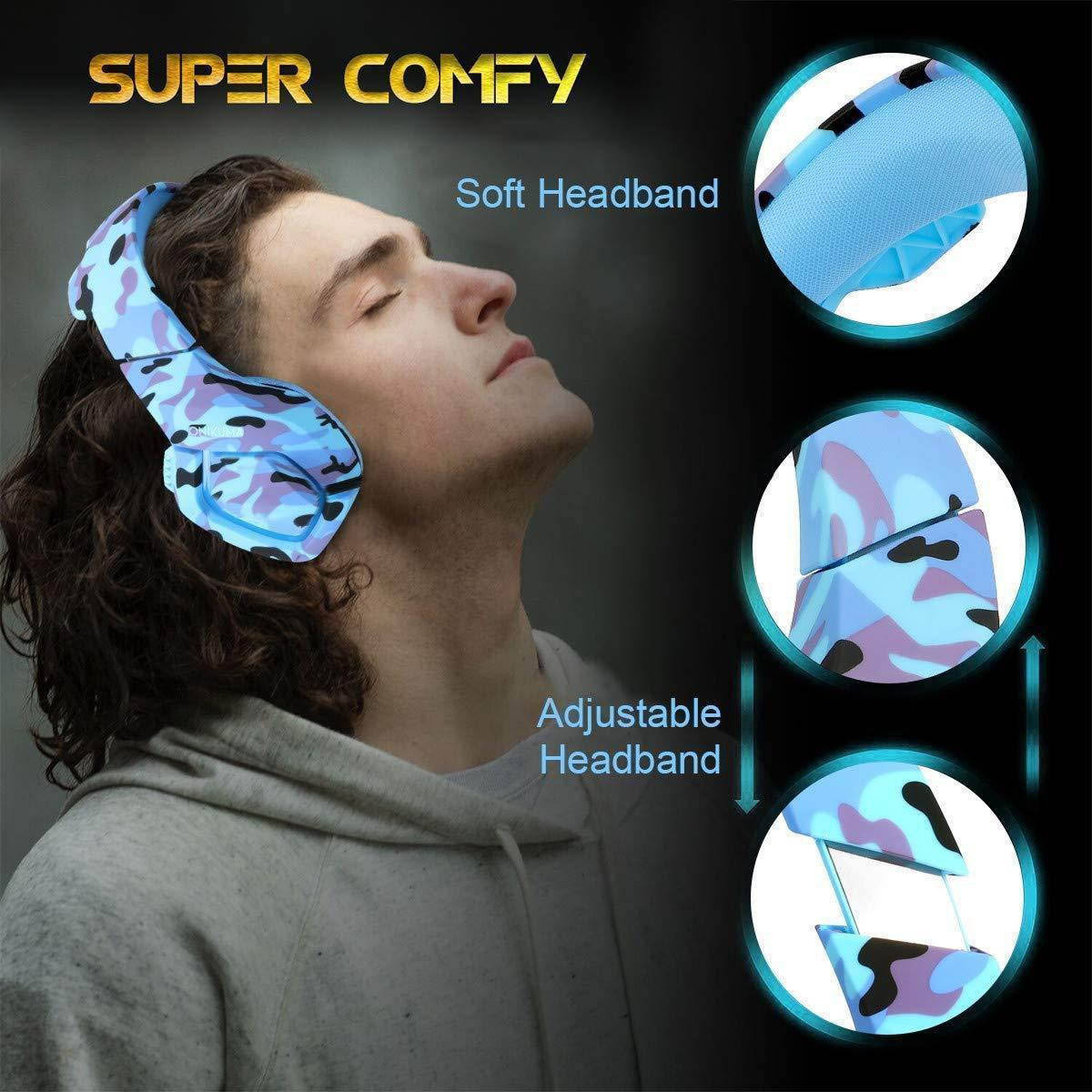 ps4 gaming headset onikuma k1 pc gamer stereo wired over ear noise cancelling headphones with microphone, volume control for nintendo switch playstation 4 new xbox one laptop tablet mobile phone