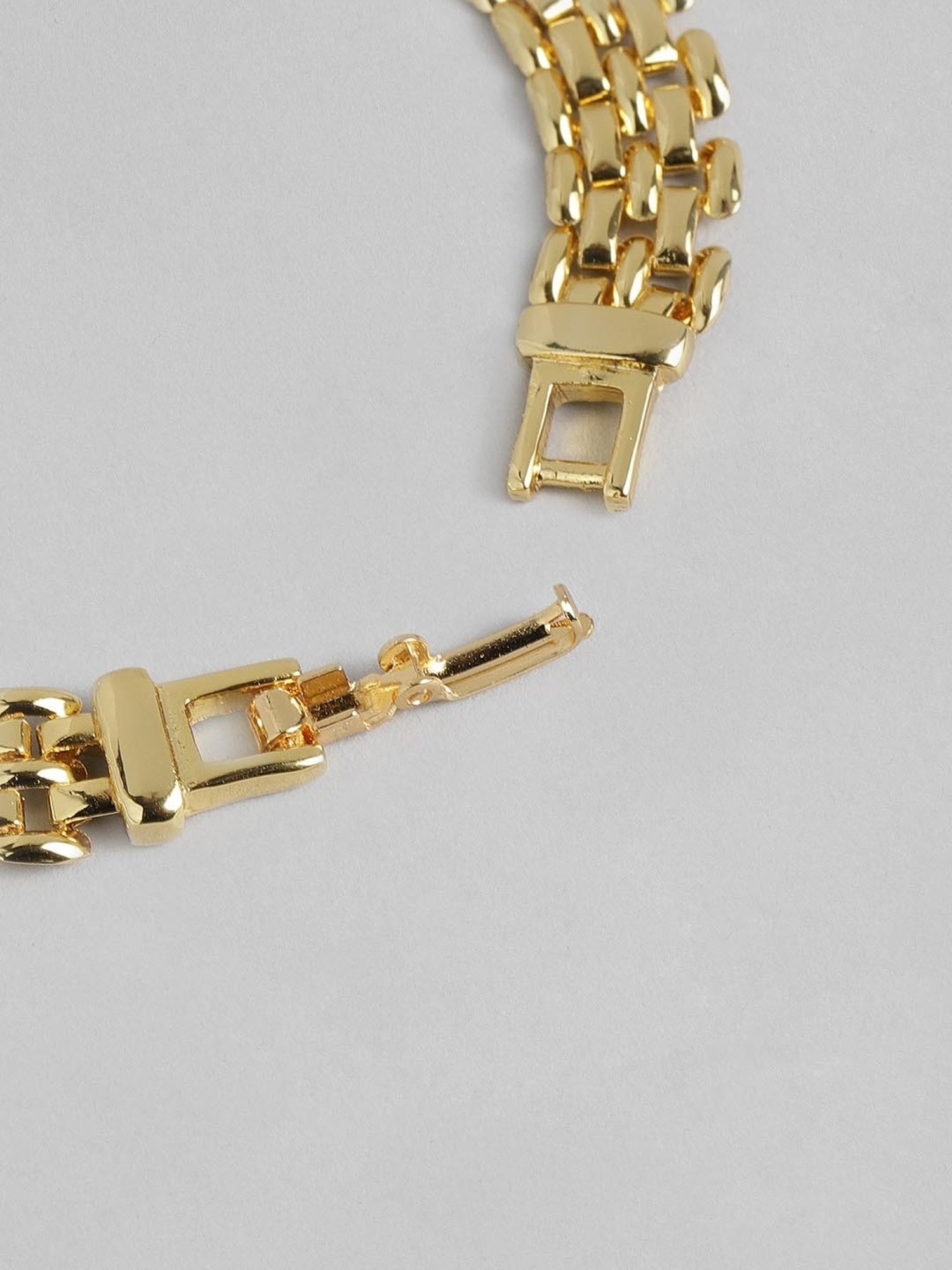 Estele Gold-Plated Brick Link Bracelet for Women