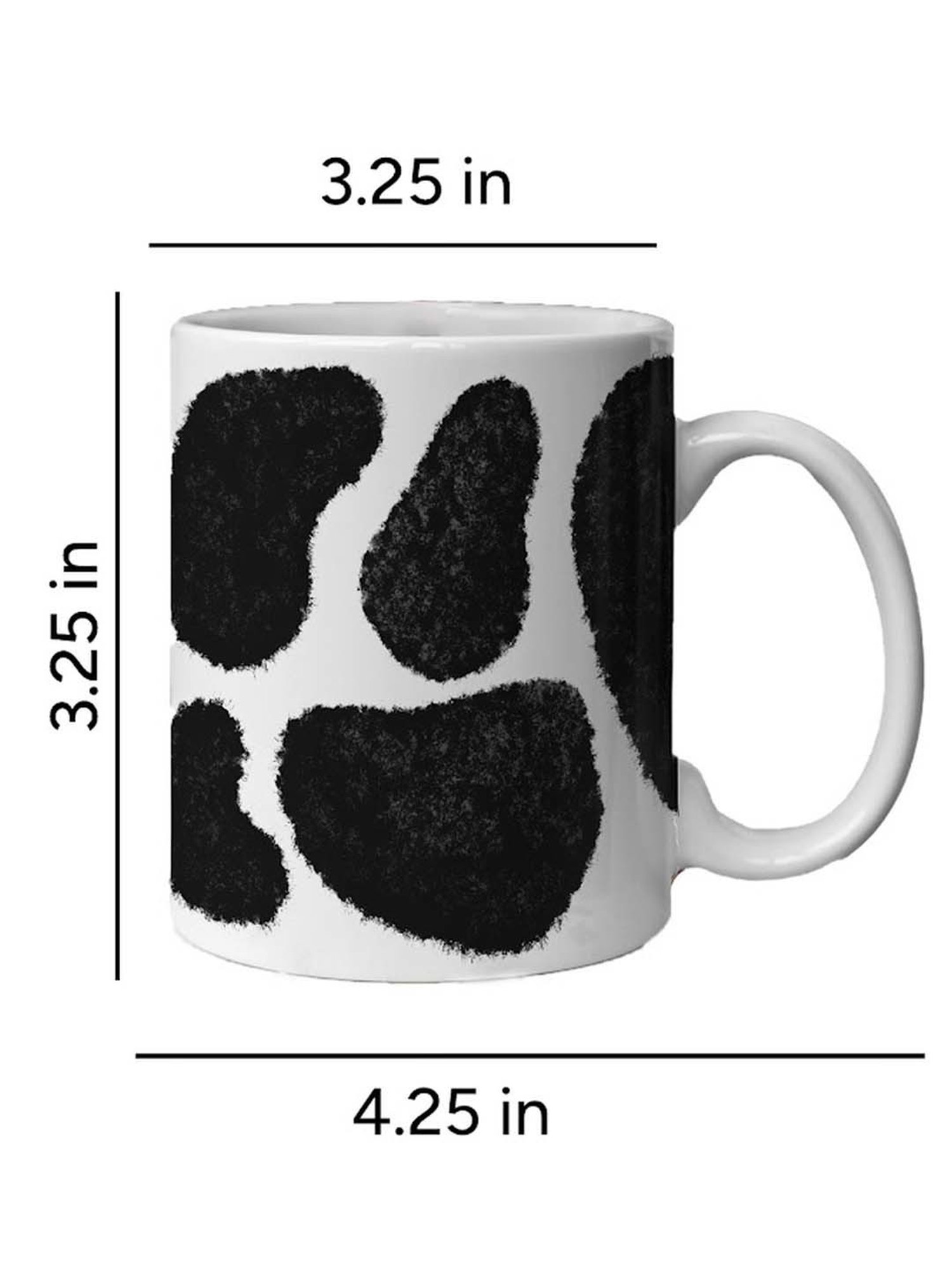 Nestroots White & Black Stoneware Pawfect Zebra Print Coffee Mug (0.325 L)