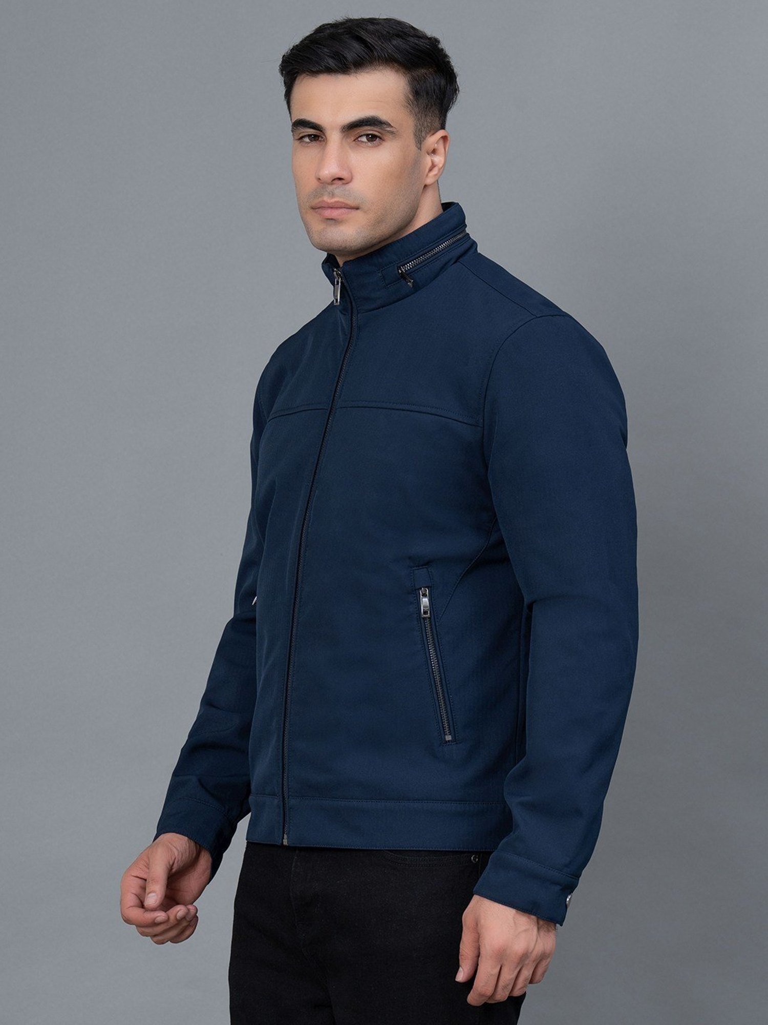 Red Tape Teal Blue Regular Fit Jacket