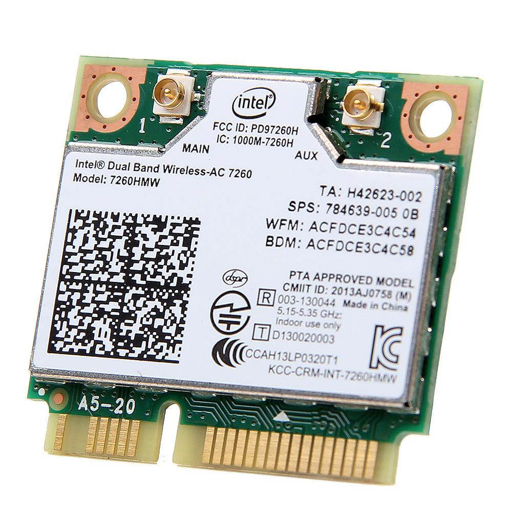 Intel Wireless-AC 7260 7260HMW 802.11AC Dual Band BT4.0 PCIe Half Mini Wifi Card