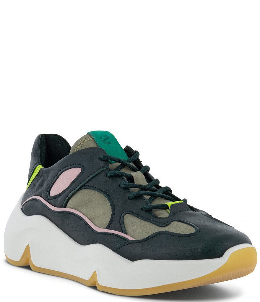 ECCO Chunky Leather And Suede Chunky Lace-Up Sneakers