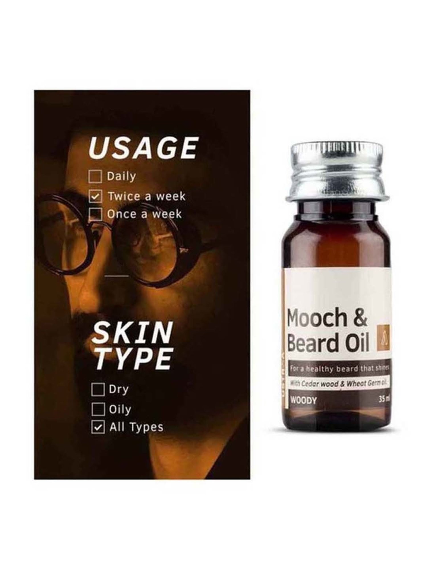 THE REAL MAN Beard Growth Oil 100 Percent Organic Beard & Moustache Hair Growth Oil - 50 ml