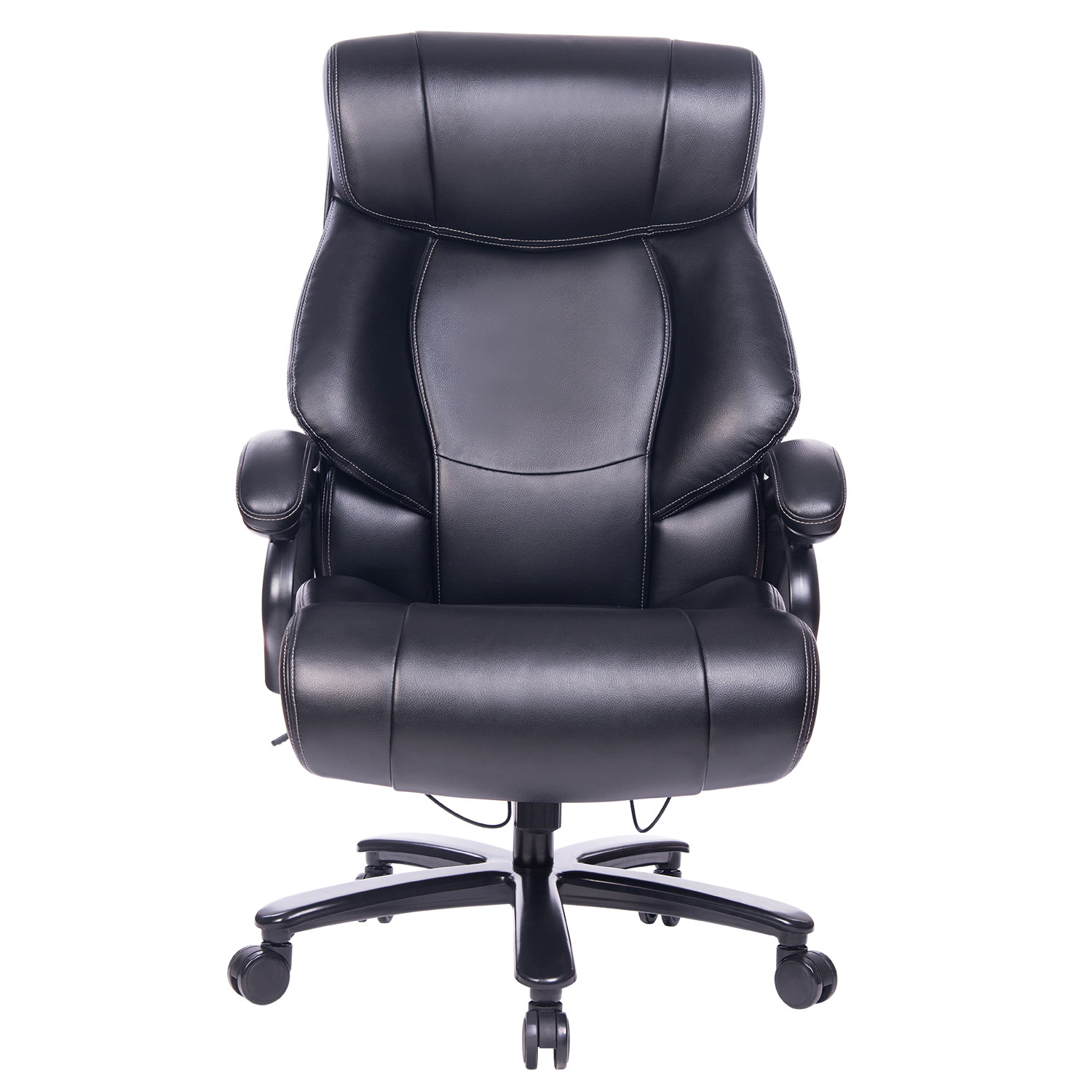 VANBOW  Big and Tall 400lb Executive Office Chair High Back Leather Heavy Duty Desk Computer Task Swivel Chairs with Adjustable Tilt Angle, Thick Padding and Ergonomic Design Lumbar Support, Brown