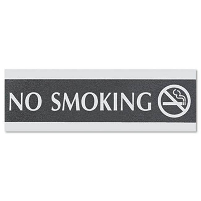 Headline Sign 4757 Century Series Office Sign- "No Smoking"- 9 x 1/2 x 3- Black/Silver