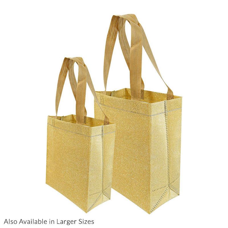 12pc Glitter Gift Bags Gold