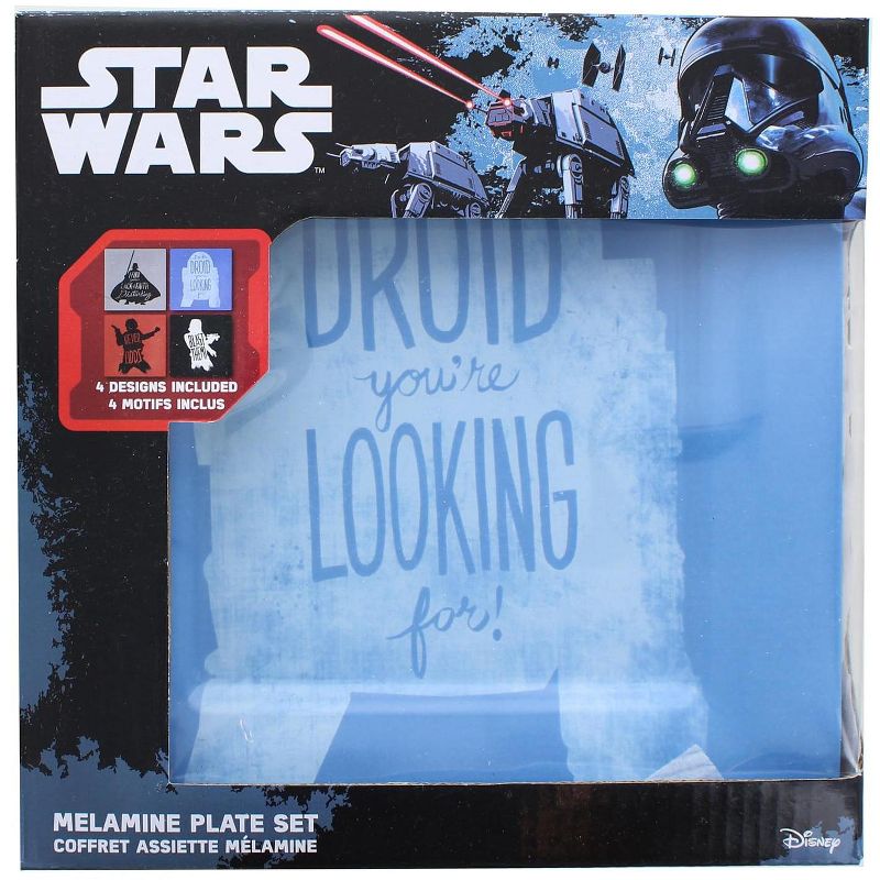 Seven20 Star Wars 4 Piece Melamine Plate Set | Vader | Solo | R2D2 | Stormtrooper