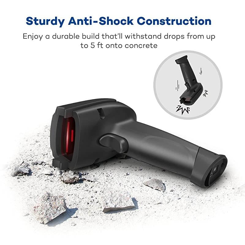 Barcode Scanner  2in1 Bluetooth Barcode Scanner Wireless and Wired Portable Bar Code Scanner USB Barcode Reader for Computer iPhone iPad and Other Android Smartphone Tablet