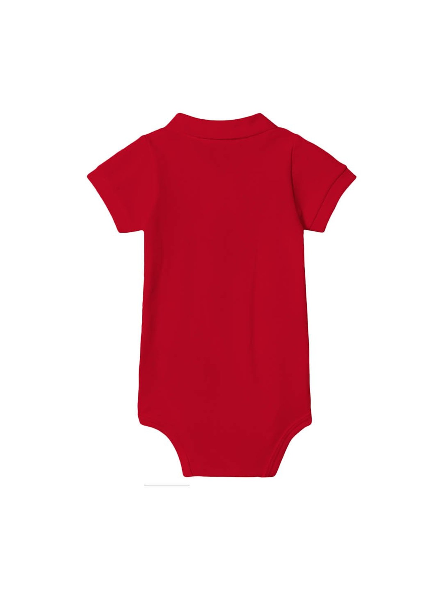Zeezeezoo Kids Red Polo Elephant Printed Onesie