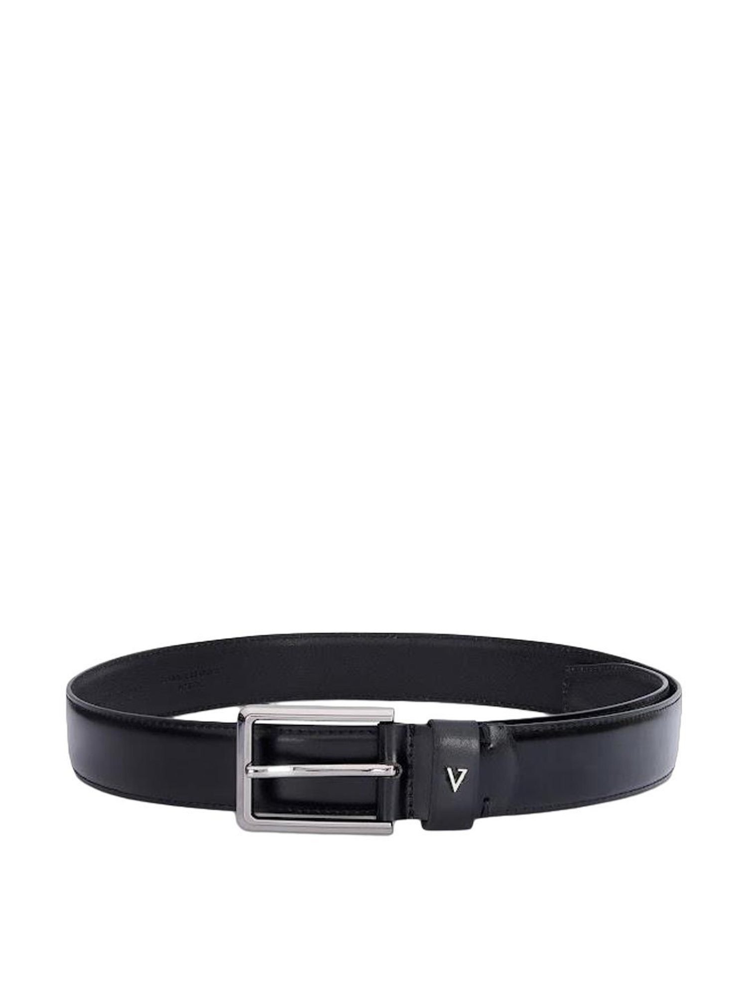 The Vertical Black Leather Formal Belt for Men