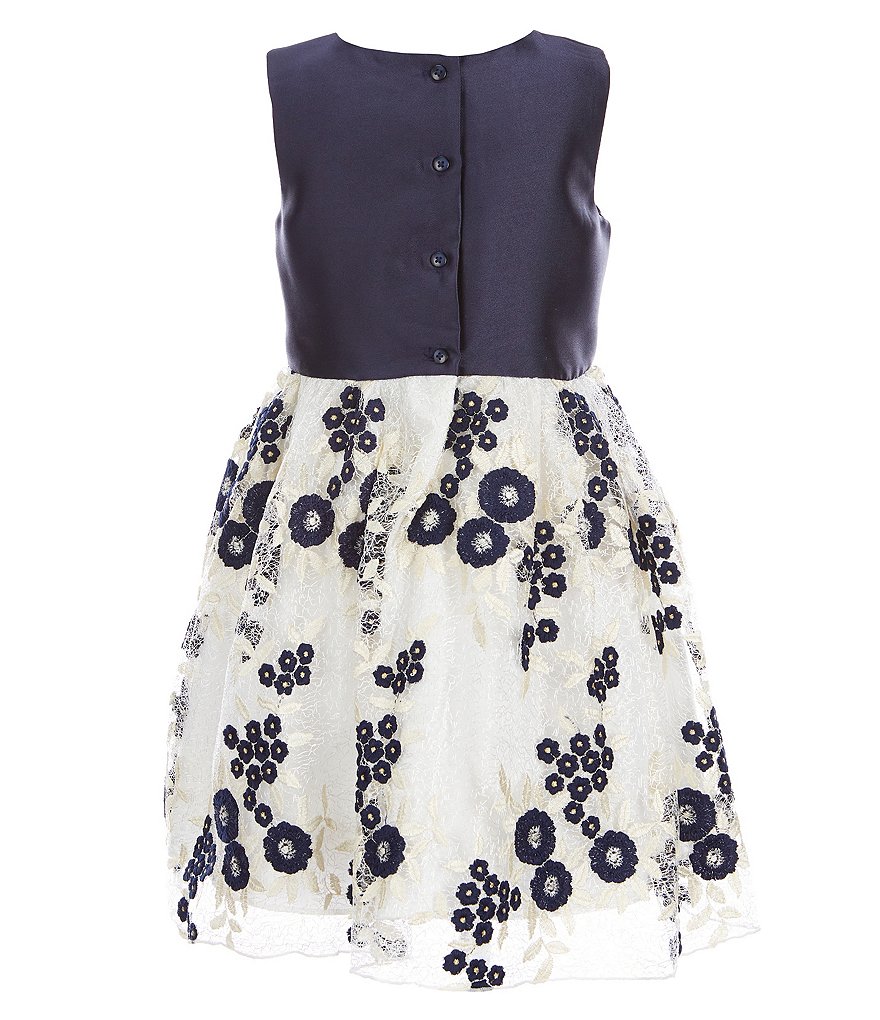 Laura Ashley Little Girls 2T-6X Sleeveless Embroidered Lace Dress