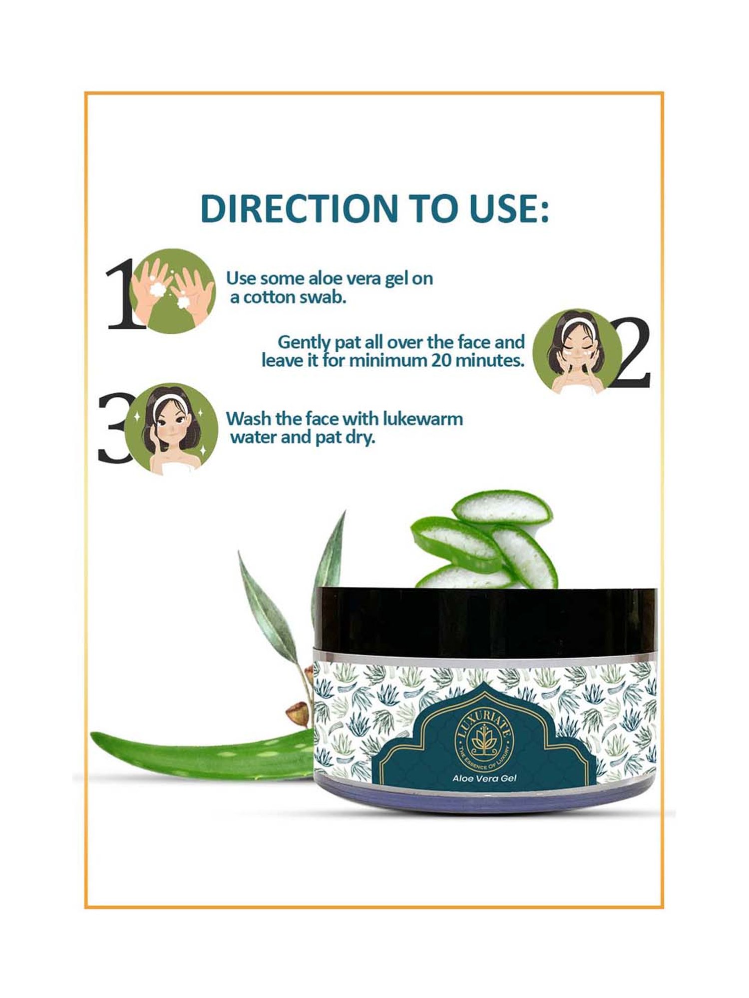 Luxuriate Natural Bio Organic Non-Toxic Aloe Vera Gel - 100 gm