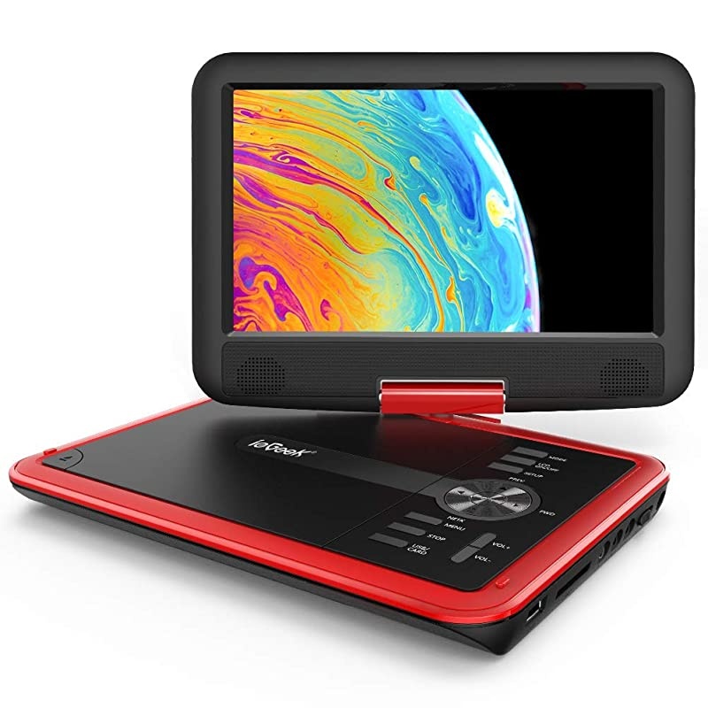 115 Portable DVD Player with SD CardUSB Port 5 Hour Rechargeable Battery 95 EyeProtective Screen Support AVin Out Region Free Red