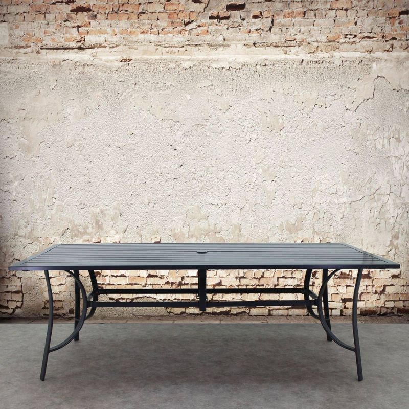 Renaissance Square Outdoor Patio Stacking Table - Gray - Vifah