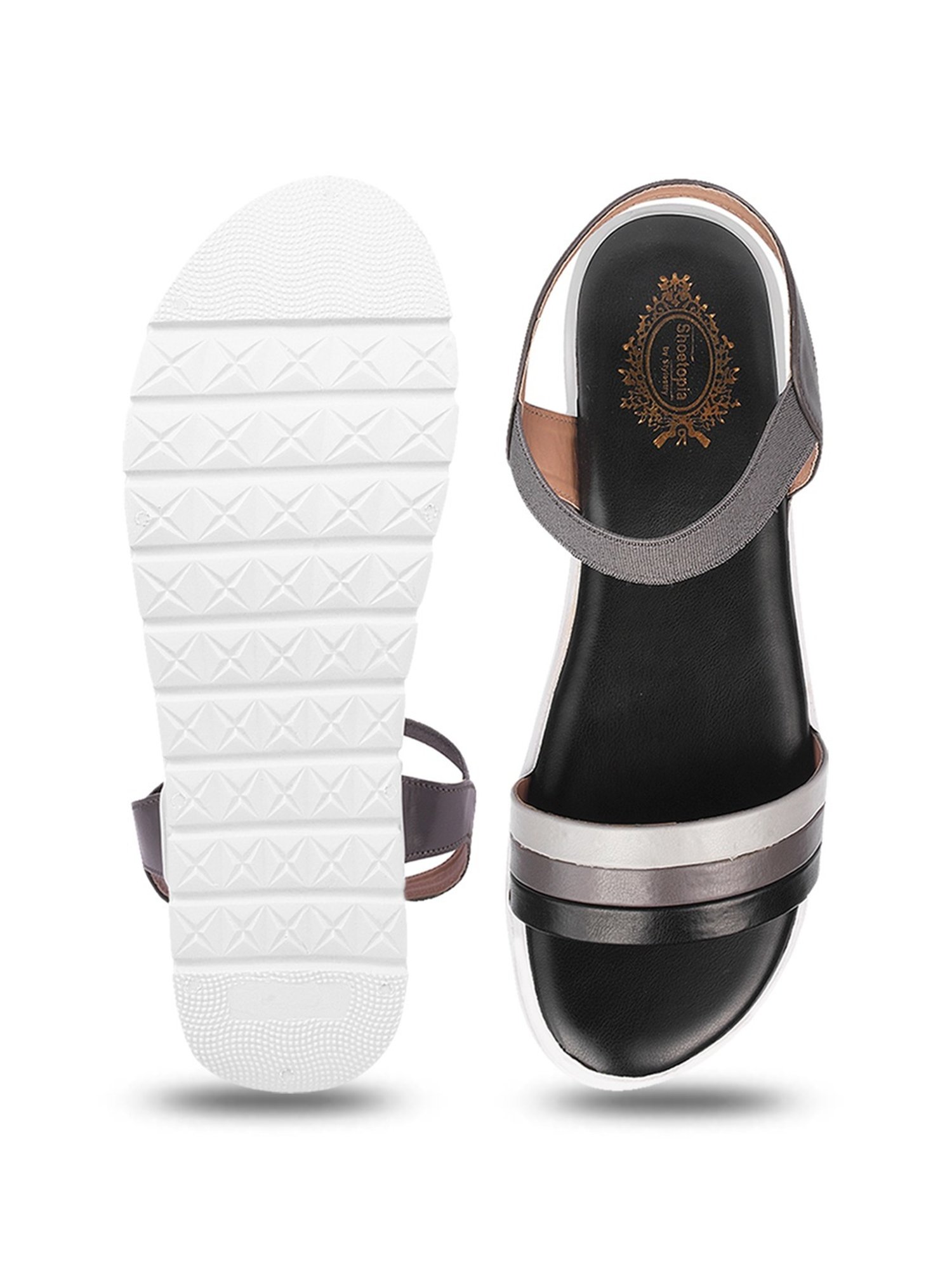 Shoetopia Women's Black Ankle Strap Sandals