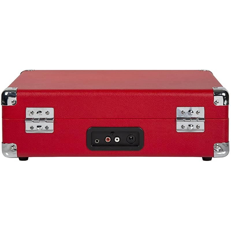 Cruiser Deluxe Vintage 3Speed Bluetooth Suitcase Turntable Red
