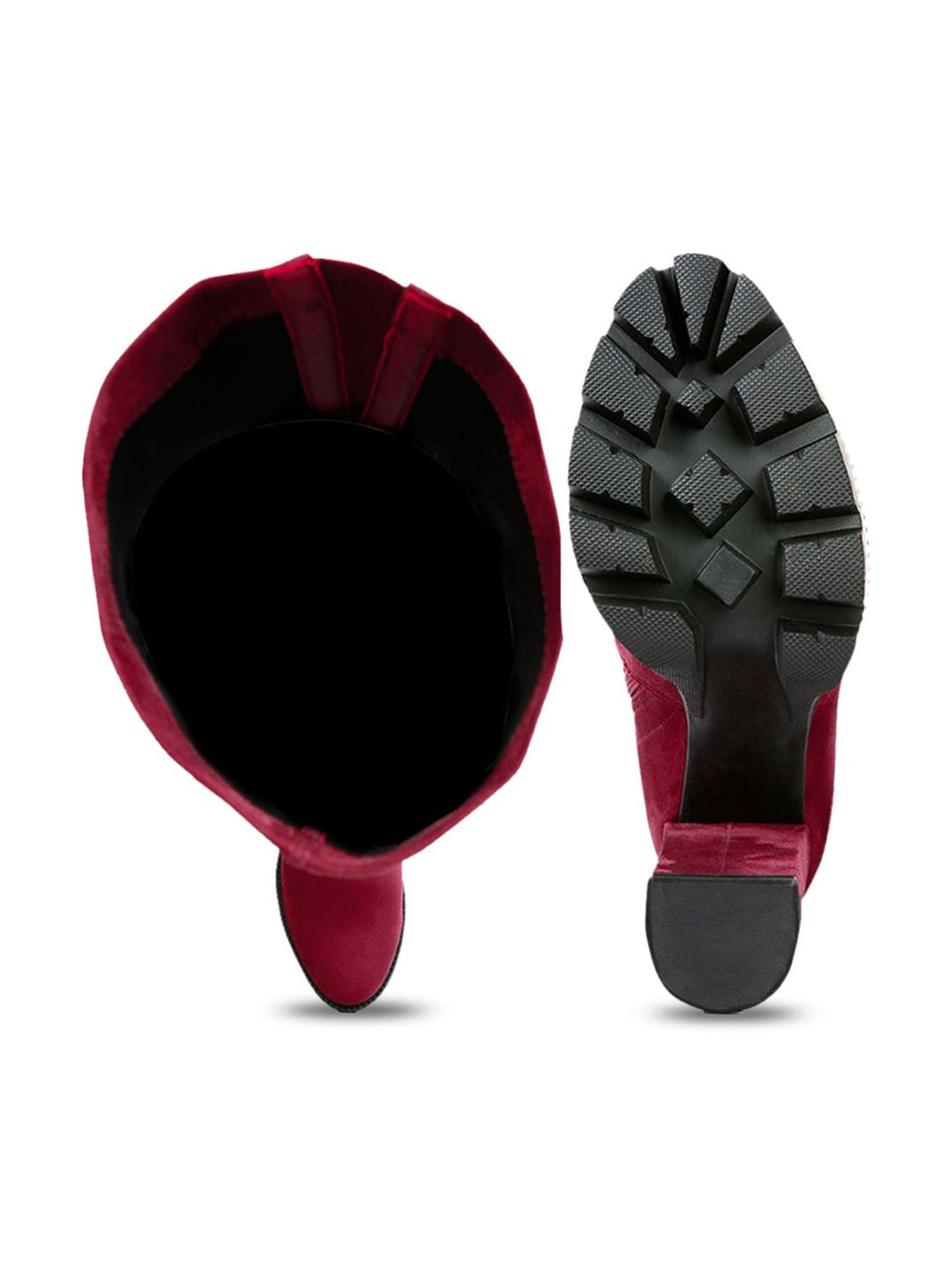 London Rag Women's Burgundy Casual Booties