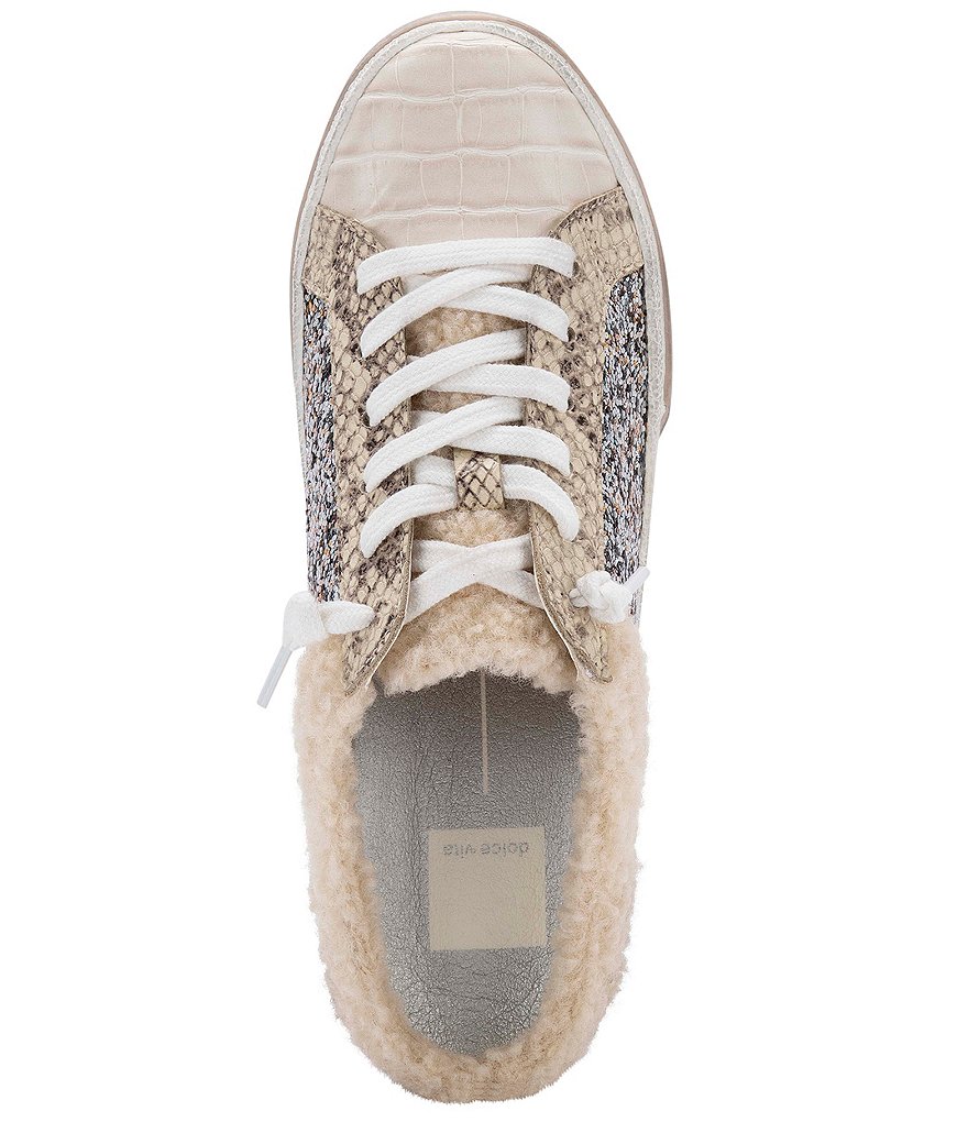 Dolce Vita Zeta Plush Faux Shearling Glitter Slip-On Mule Sneaker