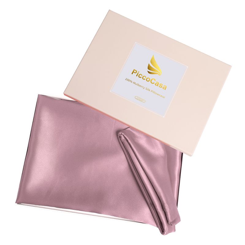 1 Pc Queen 100% Natural Pure Silk Pillowcase Mauve - PiccoCasa