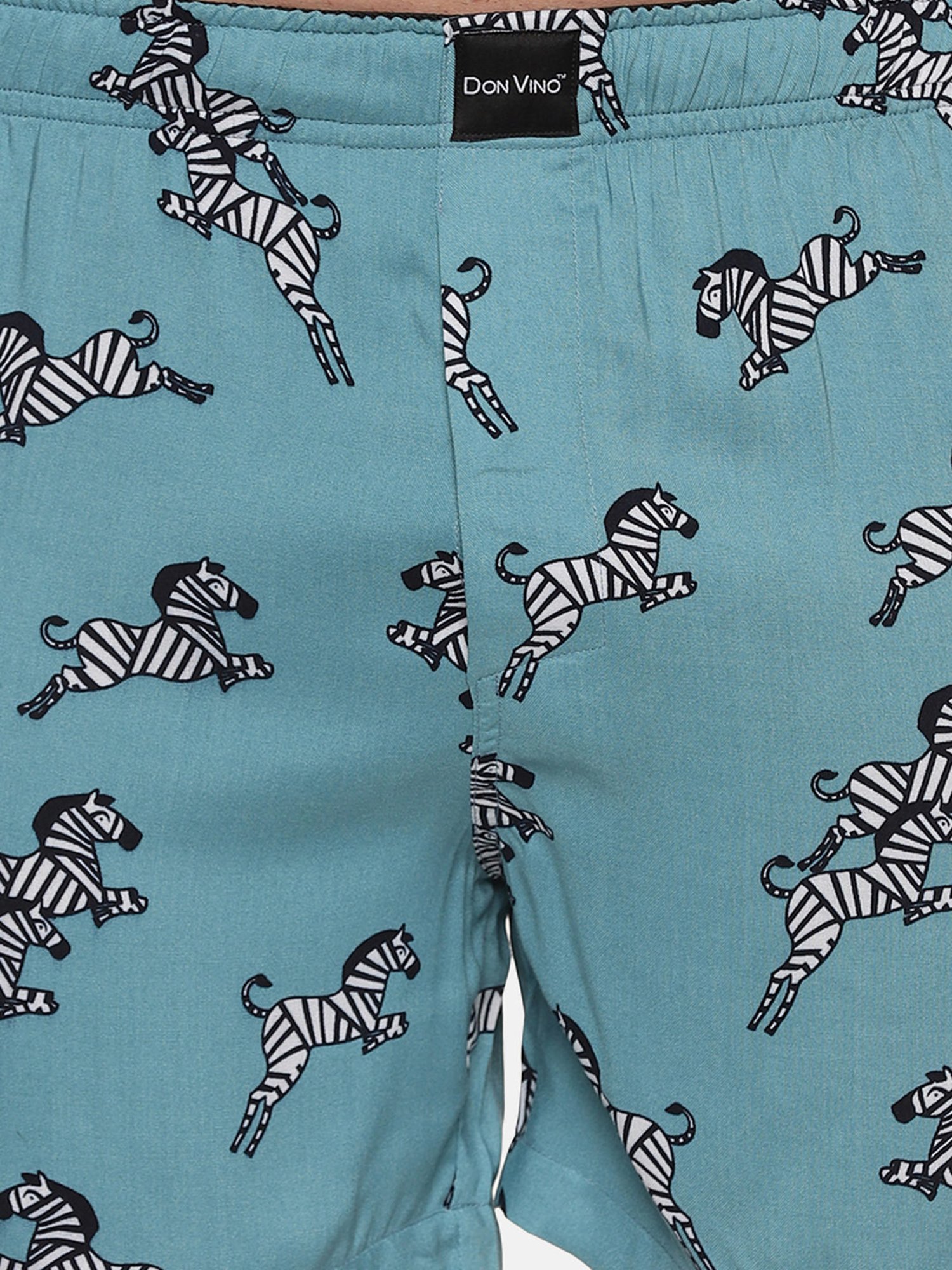 Don Vino Light Blue Regular Fit Printed Boxers