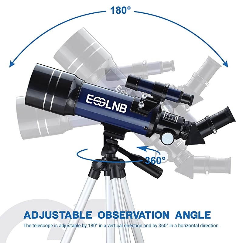 Telescope for Kids 70mm Refractor Telescope with Smartphone Adapter 516in Tripod Astronomical Telescopes for Astronomy Beginners Adults 3X Barlow Moon Filter Fully Coated Lens