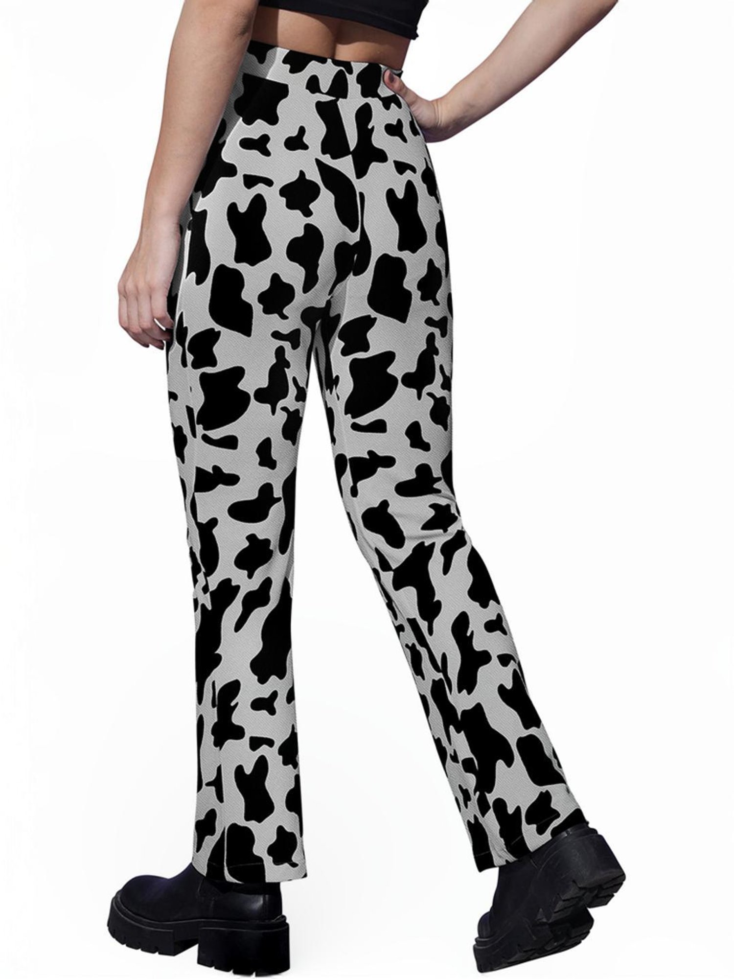 Odette Grey Printed Bootcut Pants