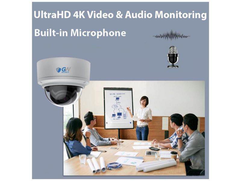 GW Security 4K (8MP) Smart AI Color Night Vision Security Camera System, 32 Channel H.265+ 8MP NVR, 32 x UltraHD 4K POE Microphone 2.8-12mm Varifocal Lens Human Detection Dome Camera