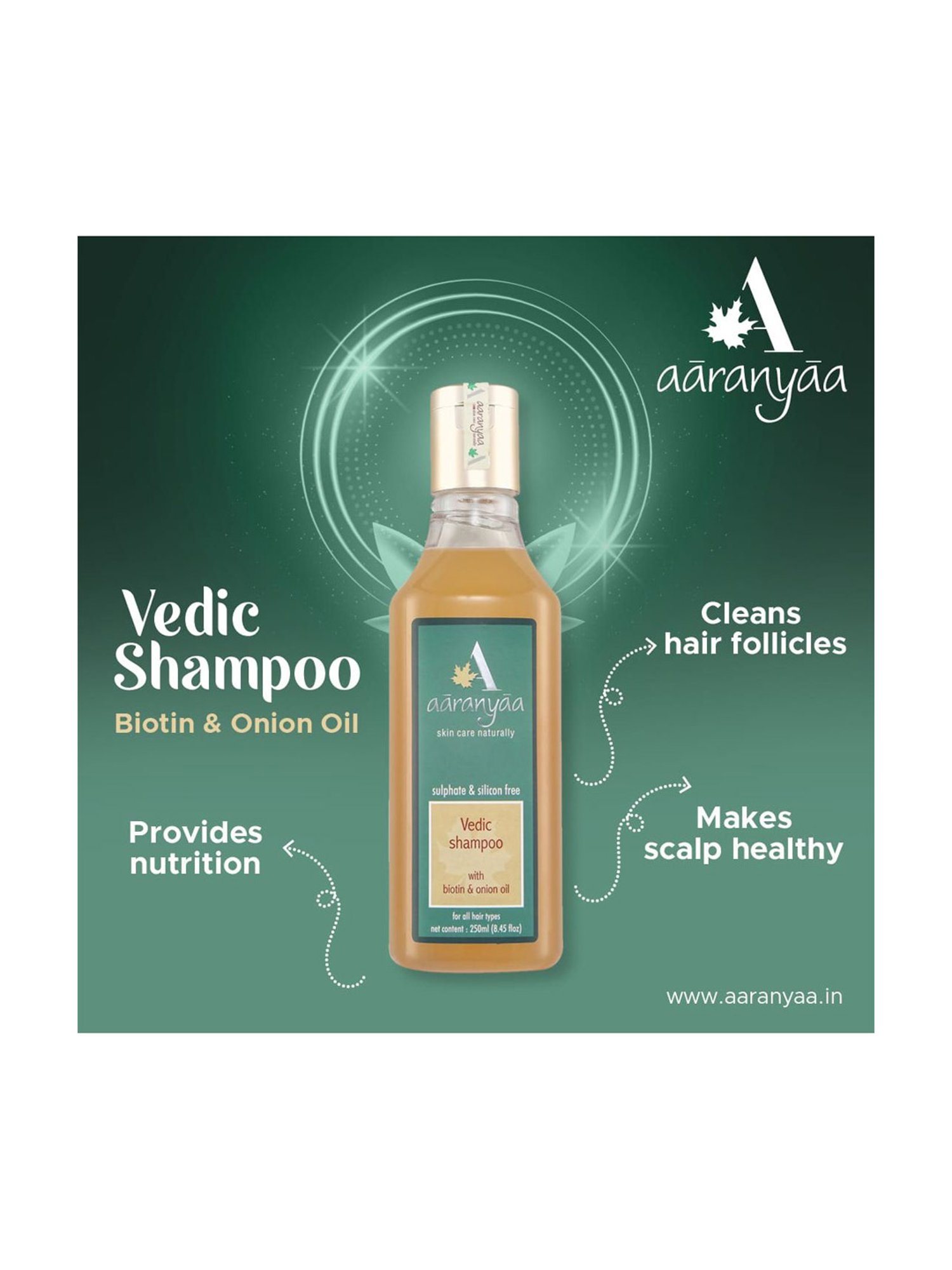 Aaranyaa Vedic Shampoo With Biotin & Onion Oil - 250 ml